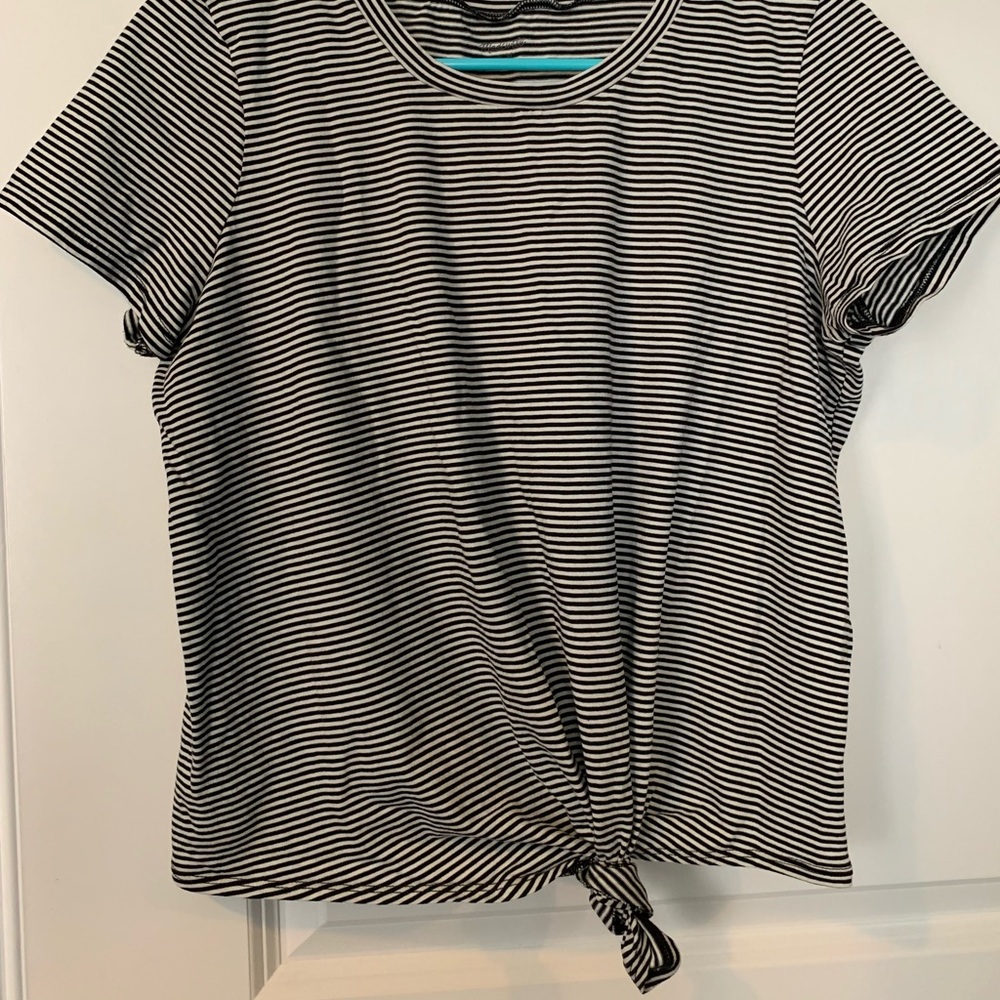 Madewell side tie tee in black & white stripe